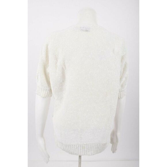 1980s Shapely Knits Womans Vintage Knit Sweater Top Size M Floral Dolman sleeve - Picture 4 of 6